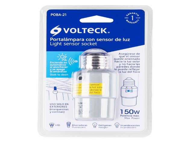PORTALÁMPARA CON SENSOR DE LUZ, VOLTECK 46534 - Image 2