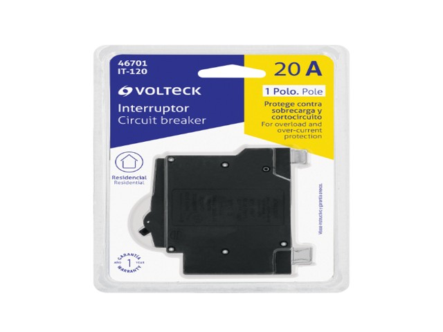 INTERRUPTOR DE 1 POLO 20A, ENCHUFABLE, VOLTECK 46701 - Image 2