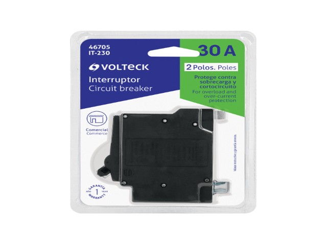 INTERRUPTOR DE 2 POLOS 30A, ENCHUFABLE, VOLTECK 46705 - Image 2