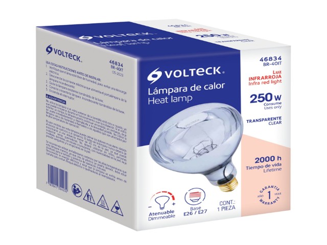 LÁMPARA INCANDESCENTE DE CALOR, BR40 250 WATTS, TRANSPARENTE 46834 - Image 3