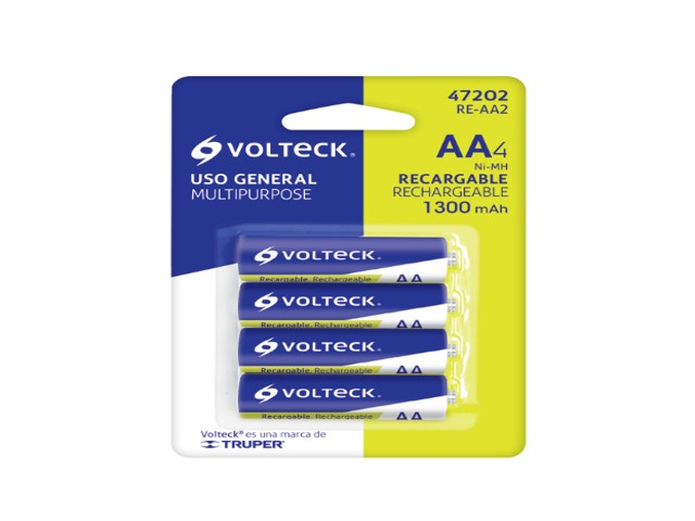BLÍSTER CON 4 PILAS RECARGABLES AA USO GENERAL, 1300 MAH 47202 - Image 2