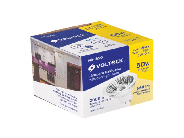 LÁMPARA DE HALÓGENO 50 W TIPO MR 16 BASE GU5.3, VOLTECK 47253 - Image 2