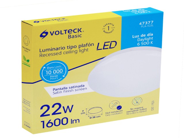 LUMINARIO DE LED 22 W TIPO PLAFÓN LUZ DE DÍA, VOLTECK 47377 - Image 3