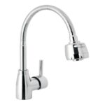 MONOMANDO PARA FREGADERO CON CUELLO FLEXIBLE, CROMO, TÚBIG   47386