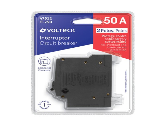 INTERRUPTOR DE 2 POLOS 50A, ENCHUFABLE, VOLTECK 47512 - Image 2