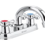 MEZCLADORA 4' PARA LAVABO, CUELLO CURVO, MANERALES CRUCETA   47681