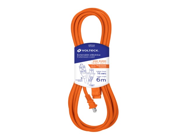 EXTENSIÓN ELÉCTRICA DE USO RUDO 6 M 2X16 AWG, VOLTECK 48044 - Image 2