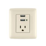 CONTACTO ATERRIZADO + 2 PUERTOS USB, MARFIL, LÍNEA ITALIANA   48064