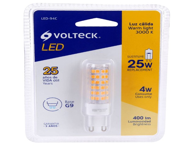 FOCO LED 4 W, TIPO CAPSULA, 2700K LUZ ÁMBAR, G9, VOLTECK 48102 - Image 2