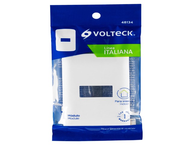 PLACA 1 MÓDULO DE ABS, LÍNEA ITALIANA, COLOR BLANCO, VOLTECK 48134 - Image 2
