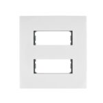 PLACA 2 MÓDULOS DE ABS, LÍNEA OSLO, COLOR BLANCO, VOLTECK   48304