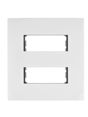 PLACA 2 MÓDULOS DE ABS, LÍNEA OSLO, COLOR BLANCO, VOLTECK   48304