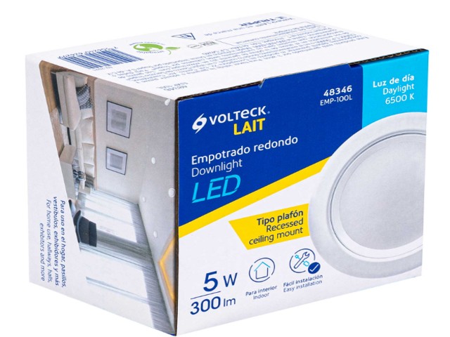LUMINARIO LED EMPOTRADO REDONDO DE 5 W, LUZ DE DÍA, VOLTECK 48346 - Image 3