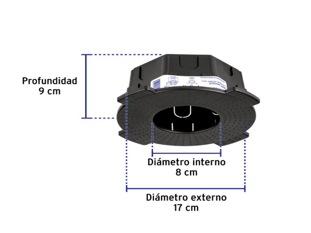 BOTE INTEGRAL DE 8 CM, ARO INTERNO DE 8 CM, VOLTECK 48372 - Image 2