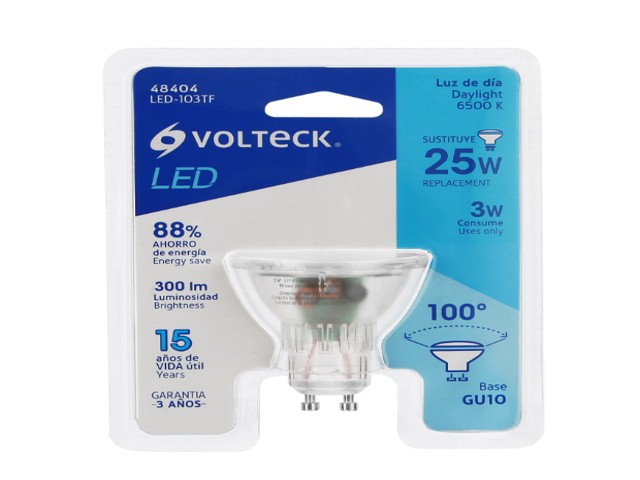 LÁMPARA TRANS. DE LED 3 W MR16 BASE GU10 LUZ DE DÍA, BLÍSTER 48404 - Image 2