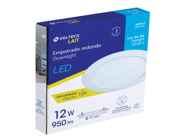 LUMINARIO ULTRADELGADO REDONDO P/EMPOTRAR 12W, LUZ DE DÍA 48547 - Image 3