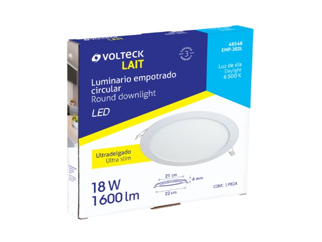 LUMINARIO ULTRADELGADO REDONDO P/EMPOTRAR 18W, LUZ DE DÍA 48548 - Image 3