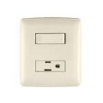PLACA ARMADA CONTACTO E INTERRUPTOR, MARFIL, LÍNEA ITALIANA  48666