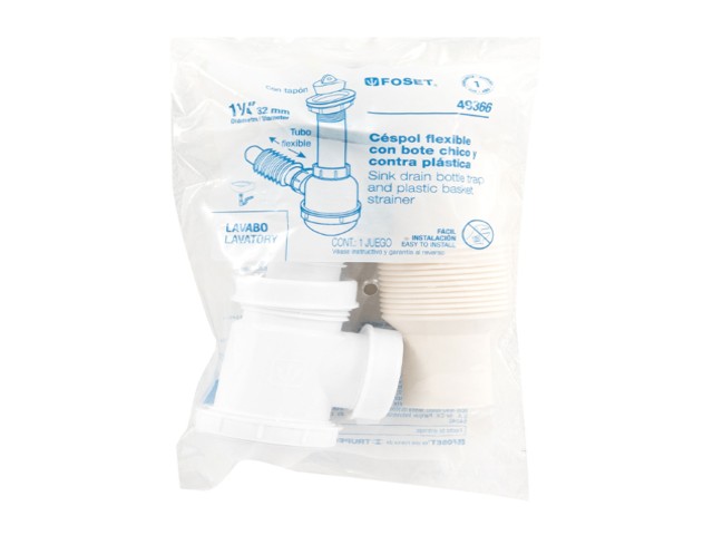 CÉSPOL DE BOTE DE POLIETILENO CON CONTRA, PARA LAVABO, FOSET 49366 - Image 2