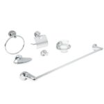 JUEGO DE 6 ACCESORIOS PARA BAÑO REDONDOS, CROMO, FOSET AQUA  49395