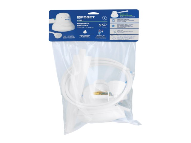 REGADERA ELÉCTRICA, 4 TEMPERATURAS, 14.5CM, BLANCA, FOSET 49491 - Image 2