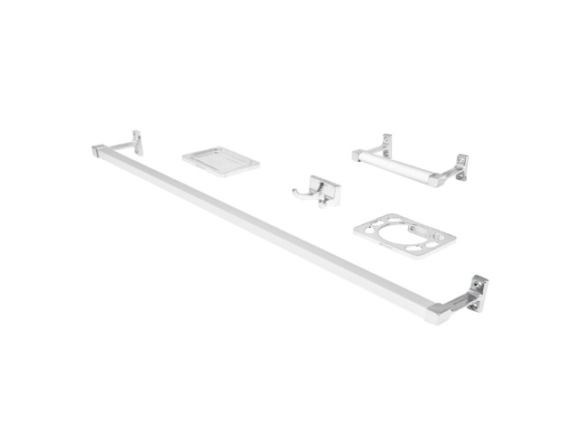JUEGO DE 5 ACCESORIOS PARA BAÑO, METÁLICOS, CROMO, BASIC   49607