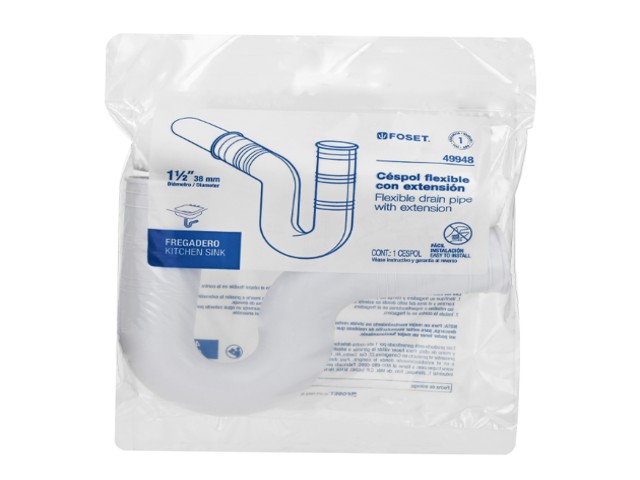 CÉSPOL FLEXIBLE DE PVC, CON EXTENSIÓN, PARA FREGADERO, FOSET 49948 - Image 2