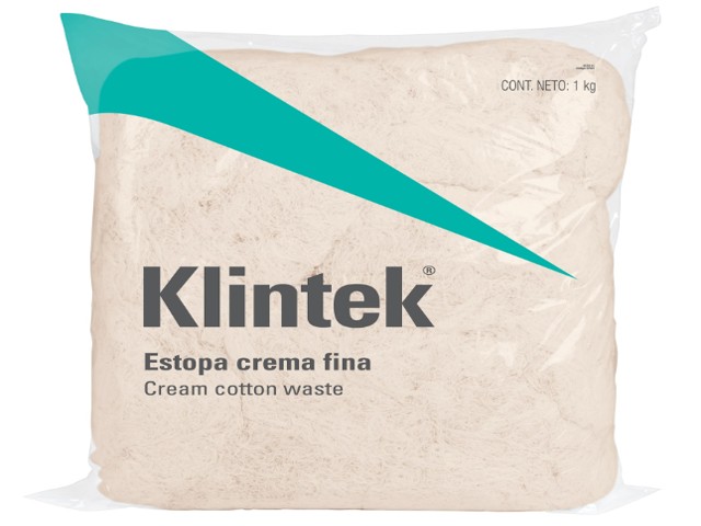 BOLSA DE 1 KG DE ESTOPA EXTRA FINA, COLOR CREMA, KLINTEK    57001