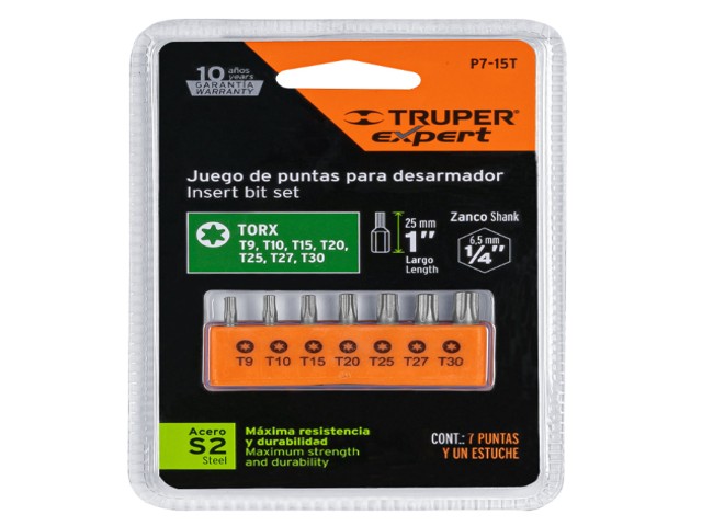 JUEGO DE 7 PUNTAS TORX COMBINADAS LARGO 1', TRUPER EXPERT 17795 - Image 2
