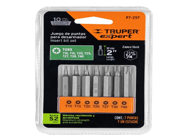 JUEGO DE 7 PUNTAS TORX COMBINADAS LARGO 2', TRUPER EXPERT 17796 - Image 2