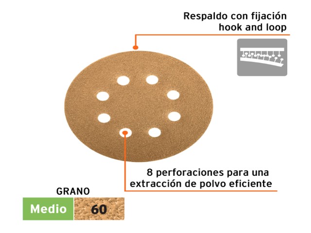 DISCOS DE LIJA 5" GRANO 60 LIJADORA ROTO-ORBITAL 17848XP - Image 3