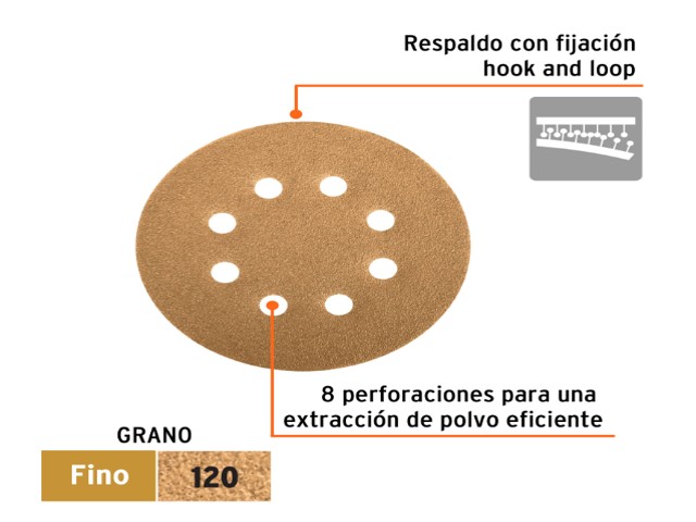 DISCOS DE LIJA 5" GRANO 120 LIJADORA ROTO-ORBITAL 17950XP - Image 3