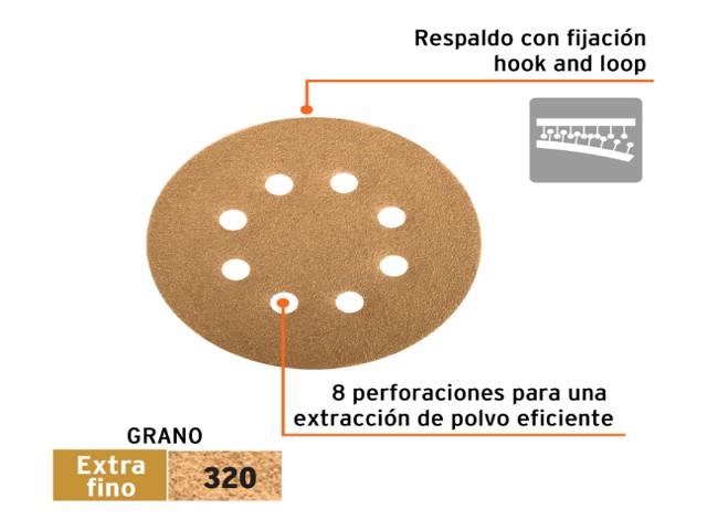DISCOS DE LIJA 5" GRANO 320 LIJADORA ROTO-ORBITAL 17983XP - Image 3