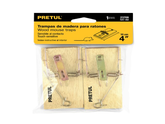 TRAMPA DE MADERA DE 4' PARA RATÓN, 2 PIEZAS, PRETUL 23709 - Image 2