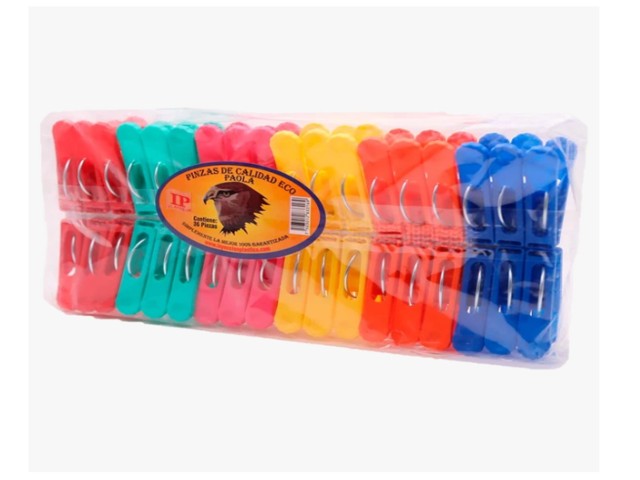 PINZAS PARA LA ROPA 36 PZAS.DE PLASTICO  2758