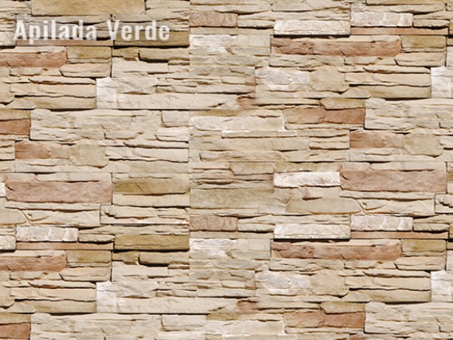 FACHALETA DE PIEDRA APILADA VERDE, CAJA CON 1 M2   3081