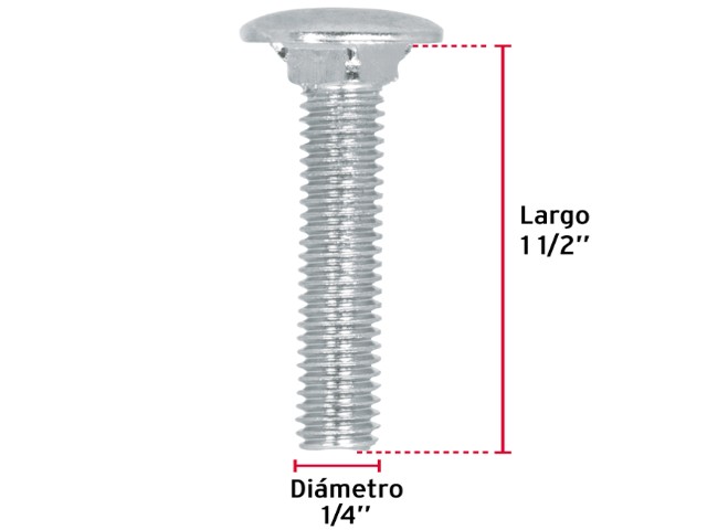 TORNILLO TIPO COCHE GALVANIZADO, 1/4 X 1 1/2` POR PIEZA 44714XP - Image 2