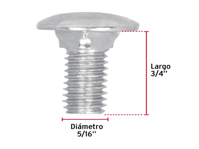 TORNILLO TIPO COCHE GALVANIZADO, 5/16 X 3/4` POR PIEZA 44719XP - Image 2