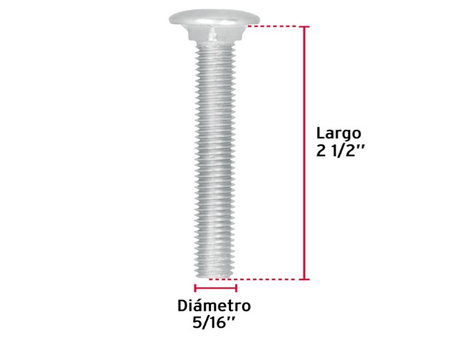 TORNILLO TIPO COCHE GALVANIZADO, 5/16 X 2 1/2` POR PIEZA 44724XP - Image 2
