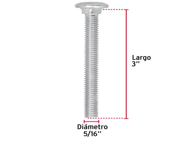 TORNILLO TIPO COCHE GALVANIZADO, 5/16 X 3` POR PIEZA 44725XP - Image 2