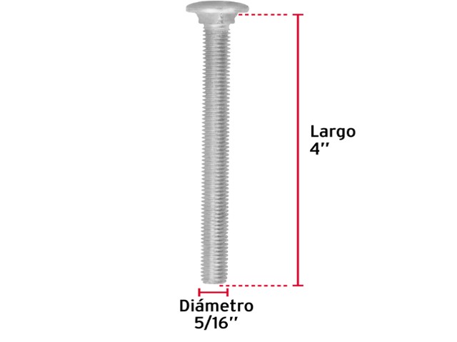 TORNILLO TIPO COCHE GALVANIZADO, 5/16 X 4` POR PIEZA 44727XP - Image 2