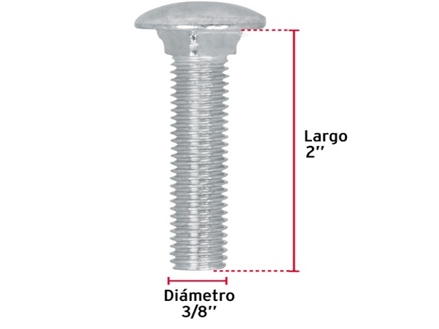 TORNILLO TIPO COCHE GALVANIZADO, 3/8 X 2` POR PIEZA 44732XP - Image 2