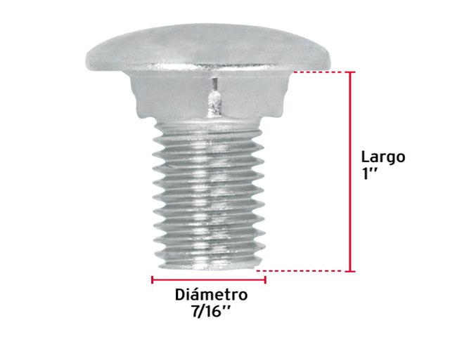 TORNILLO TIPO COCHE GALVANIZADO, 7/16 X 1` POR PIEZA 44737XP - Image 2