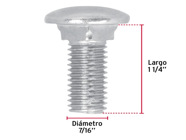 TORNILLO TIPO COCHE GALVANIZADO, 7/16 X 1 1/4` POR PIEZA 44738XP - Image 2