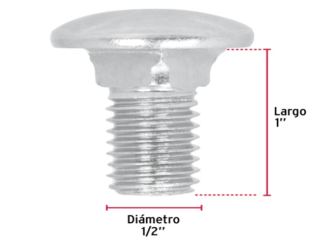 TORNILLO TIPO COCHE GALVANIZADO, 1/2 X 1` POR PIEZA 44745XP - Image 2