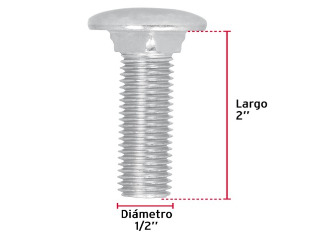 TORNILLO TIPO COCHE GALVANIZADO, 1/2 X 2` POR PIEZA 44748XP - Image 2