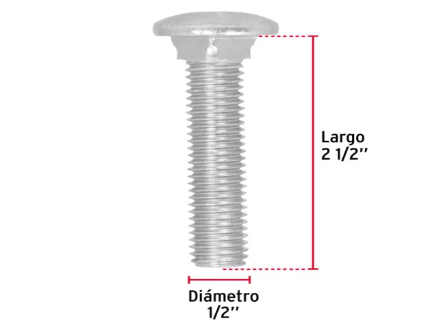 TORNILLO TIPO COCHE GALVANIZADO, 1/2 X 2 1/2` POR PIEZA 44749XP - Image 2