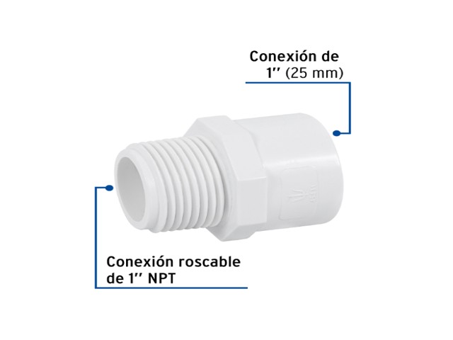 ADAPTADOR MACHO DE PVC DE 1', FOSET 45431 - Image 2
