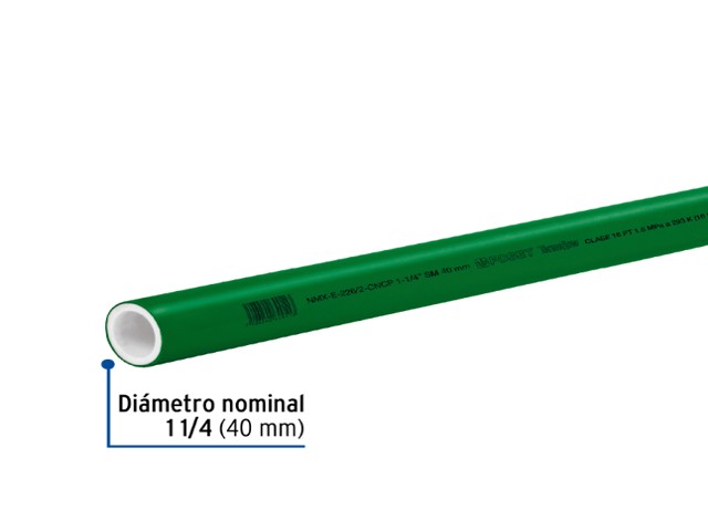 TUBO DE 40MM (1-1/4') PPR HIDRÁULICO, 4M, 2.2KG, FOSET 45444 - Image 2