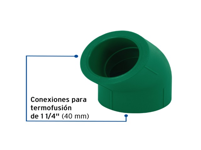 CODO 45° DE PPR, 1-1/4' (40MM), FOSET 45462 - Image 2